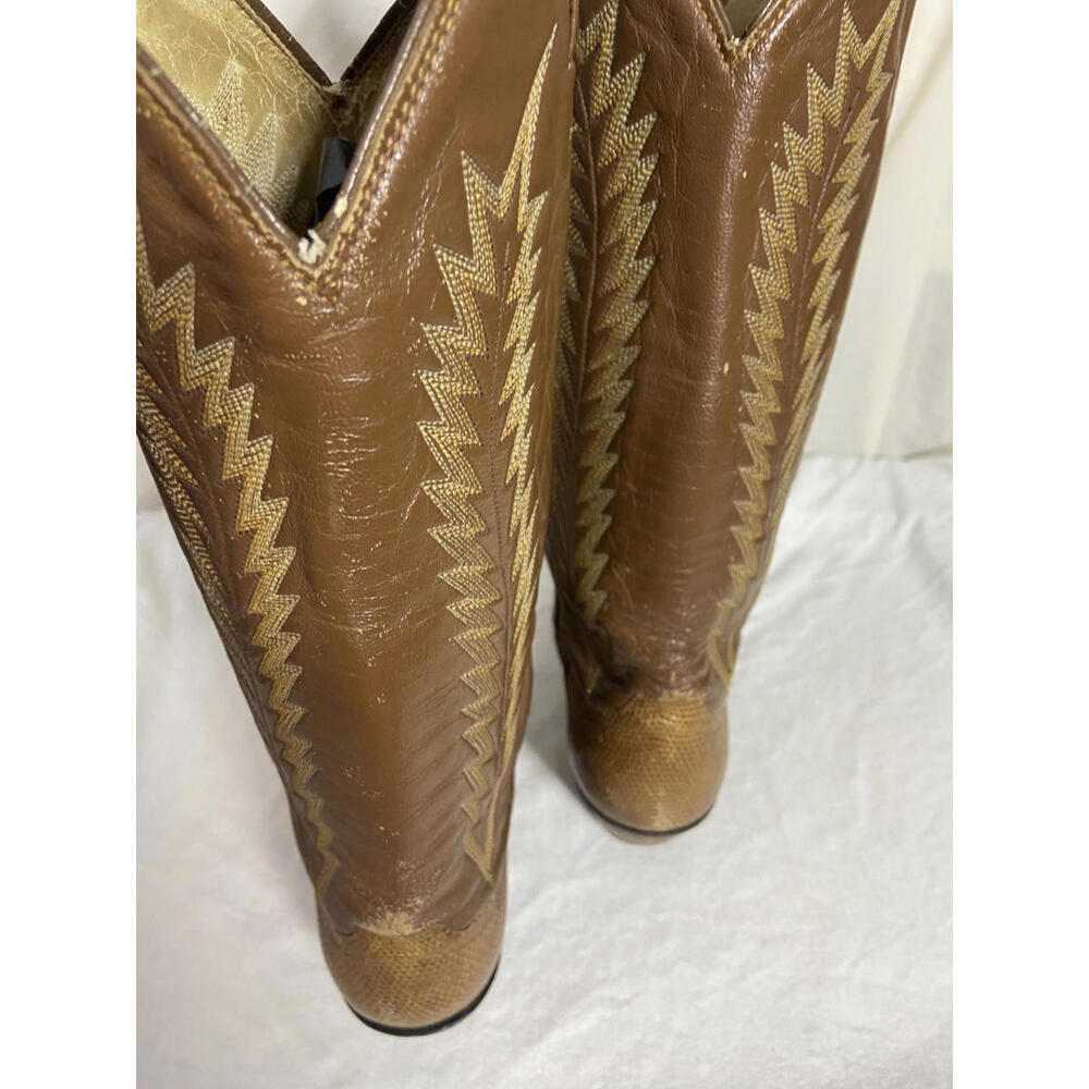 VINTAGE PANHANDLE SLIM WOMEN'S EXOTIC LIZARD SKIN & LEATHER COWGIRL BOOTS 5 B - Picture 4 of 12